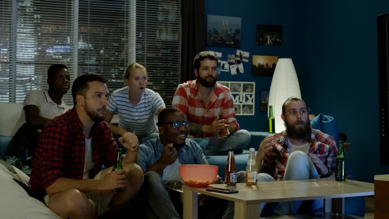 Stock Video Friends Watching To Be In The Living Room Live Wallpaper For PC