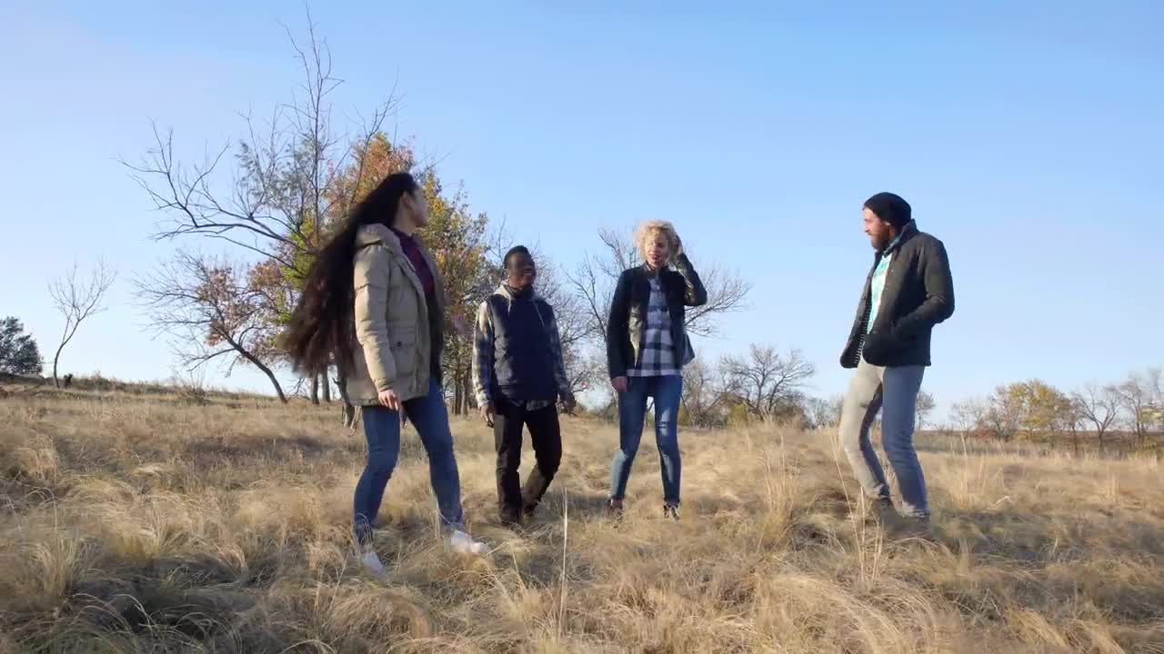Stock Video Friends Talking And Walking In The Countryside Live Wallpaper For PC
