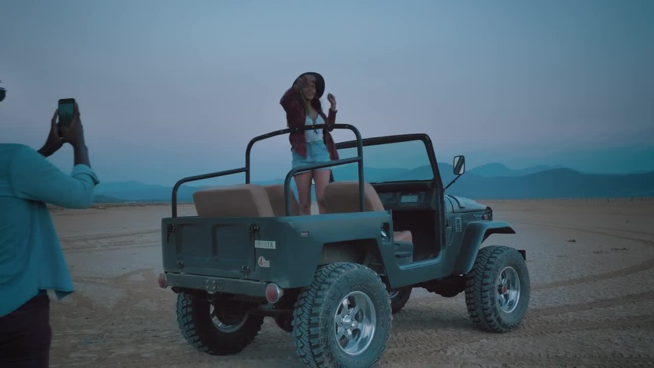 Stock Video Friends Taking Photos For Instagram On A Road Trip Live Wallpaper For PC