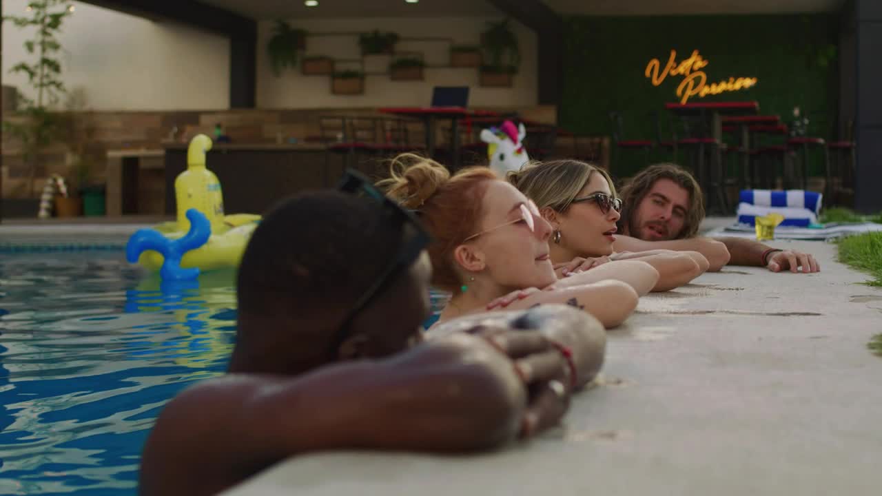 Stock Video Friends Taking A Break By The Pool Live Wallpaper For PC