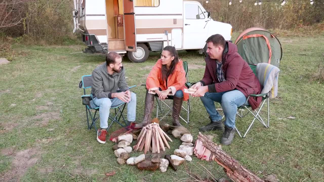 Stock Video Friends Sitting Around A Campfire Live Wallpaper For PC