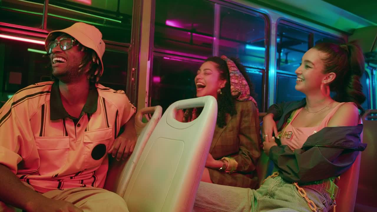 Stock Video Friends Laughing On A Bus Live Wallpaper For PC