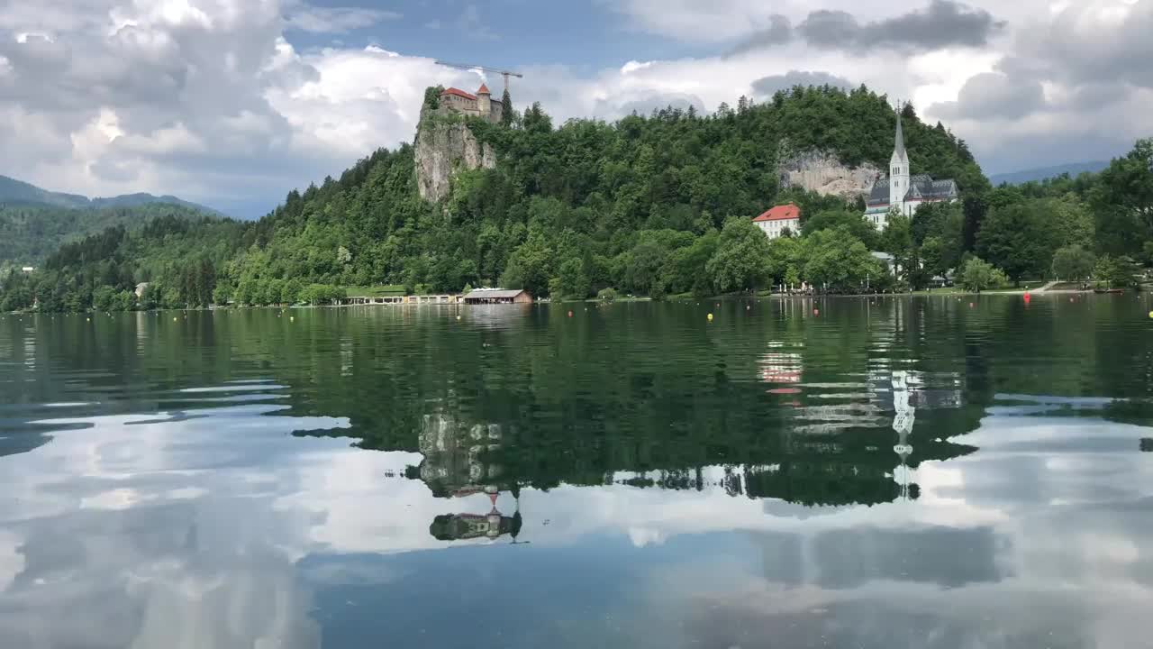 Stock Video Lake Castle And A Forest Landscape Animated Wallpaper