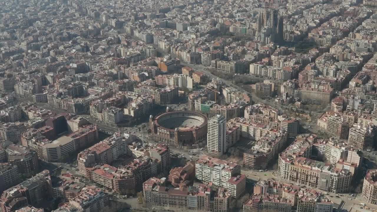 Stock Video La Monumental In Barcelona City Animated Wallpaper
