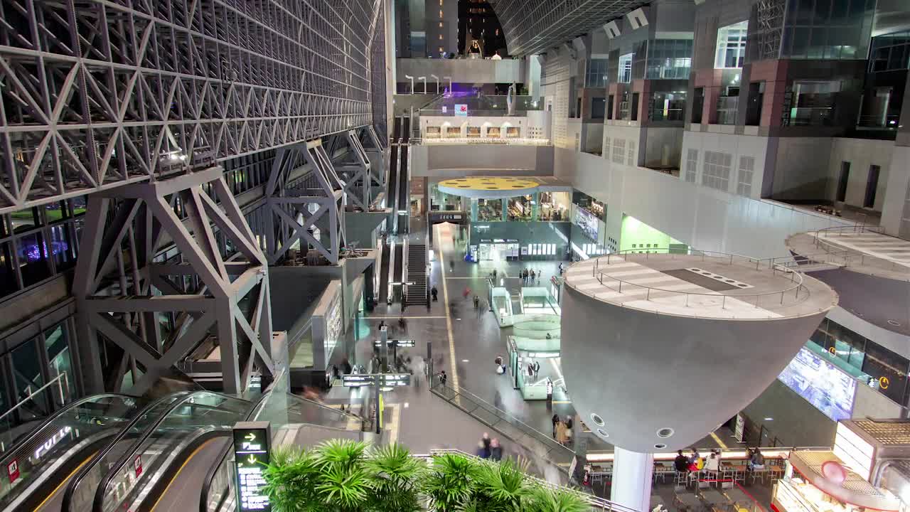 Stock Video Kyoto Railway Terminal Interior Animated Wallpaper