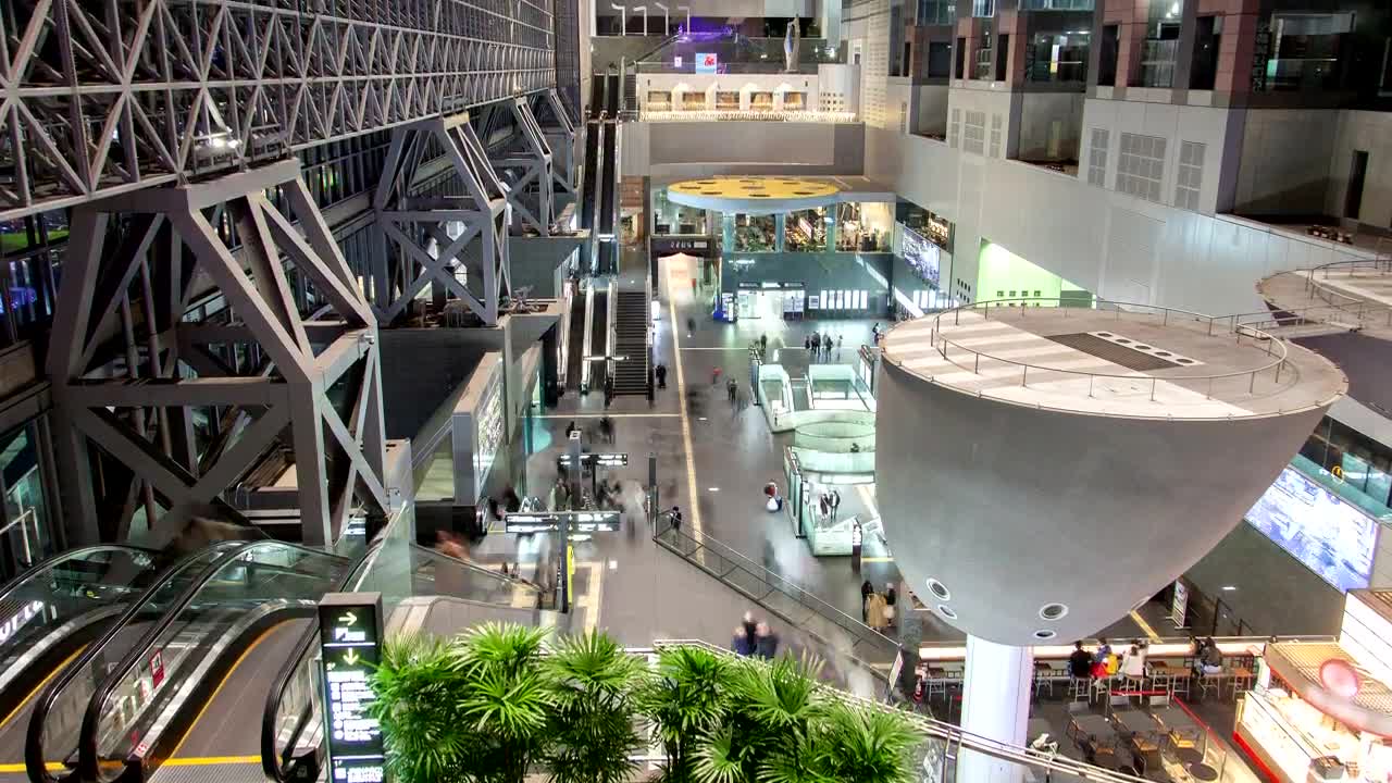 Stock Video Kyoto Busy Train Station Time Lapse Animated Wallpaper