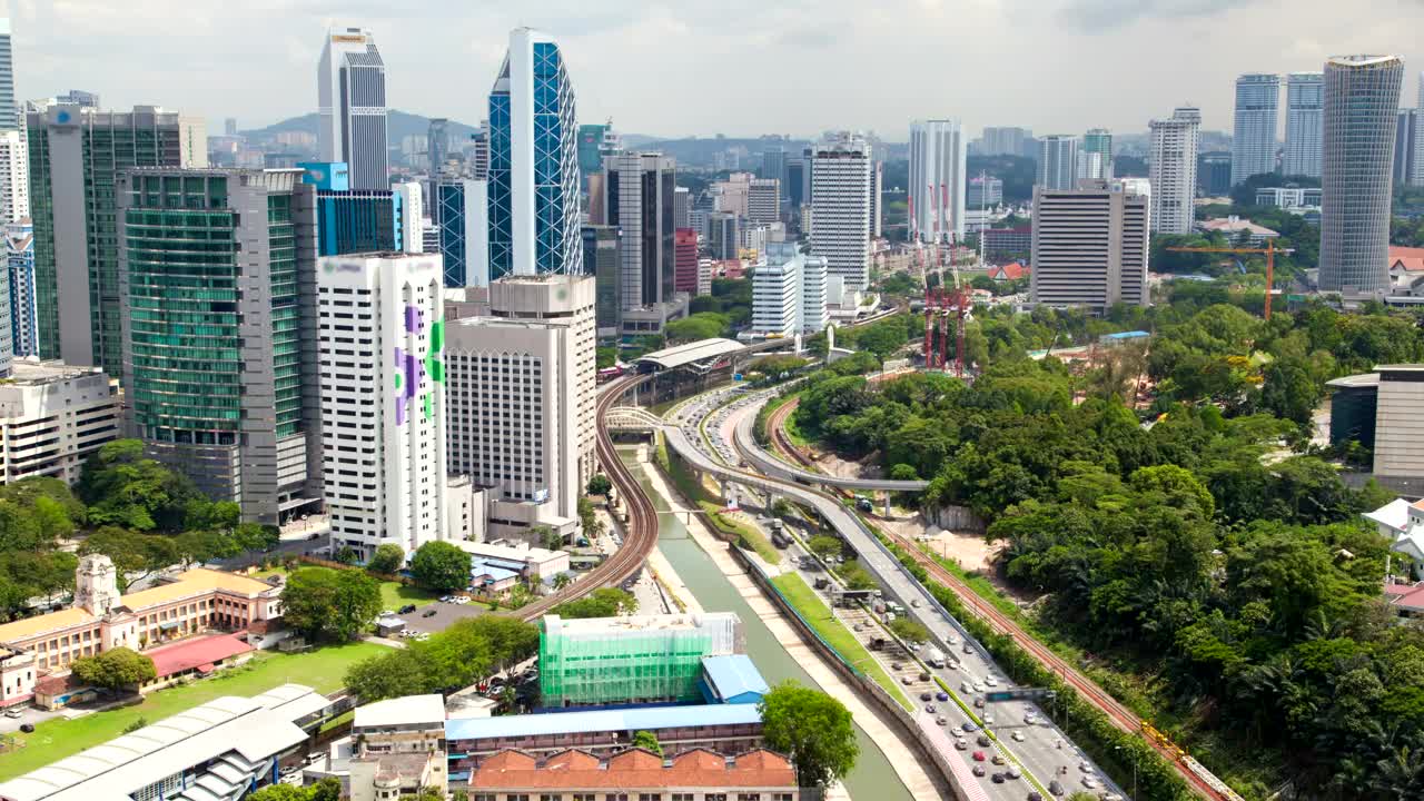 Stock Video Kuala Lumpur Cityscape And Traffic Animated Wallpaper