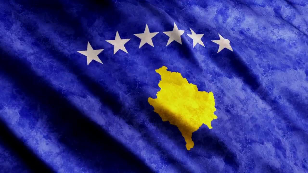Stock Video Kosovo Worn D Flag Full Screen Animated Wallpaper