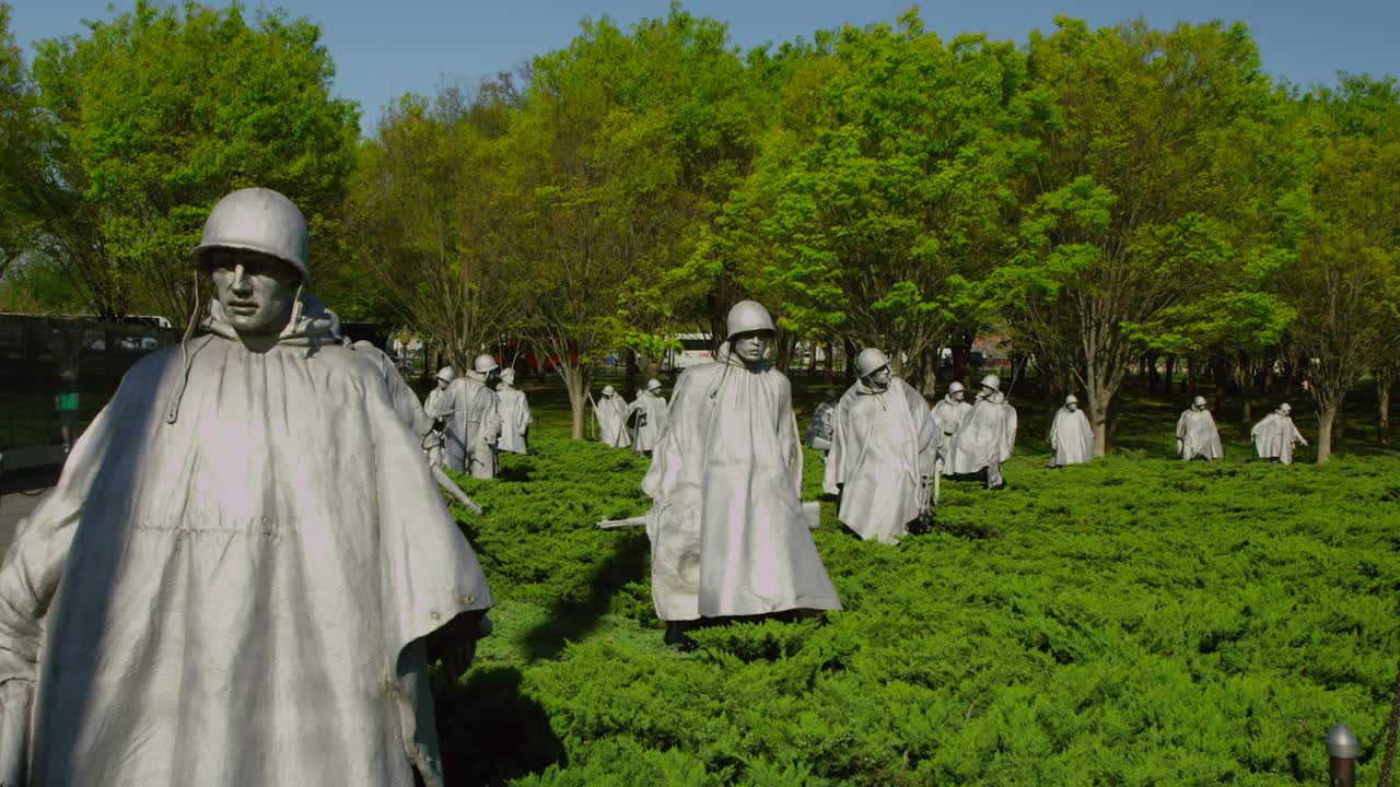 Stock Video Korean War Memorial In Washington Animated Wallpaper