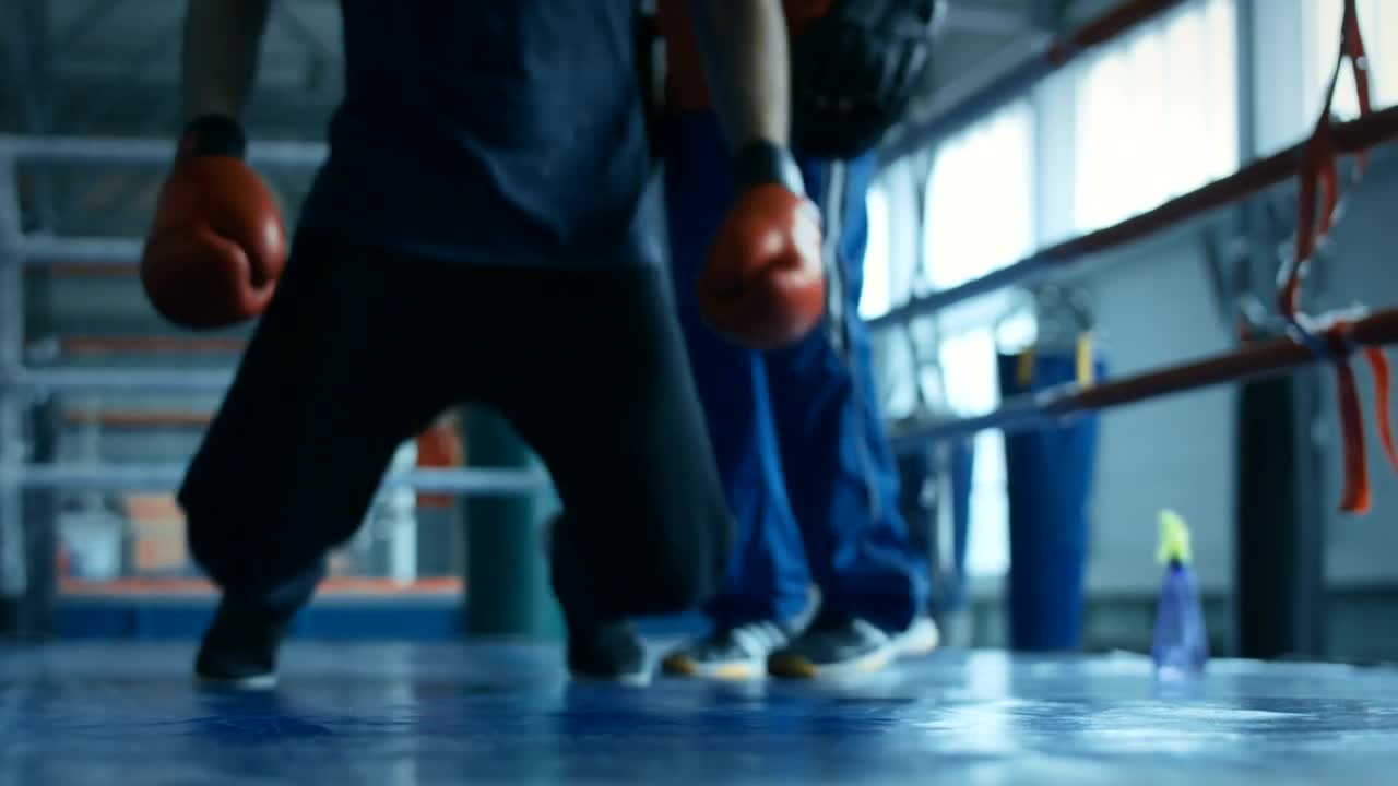 Stock Video Knocked Out Boxer Falls Into The Ring Animated Wallpaper