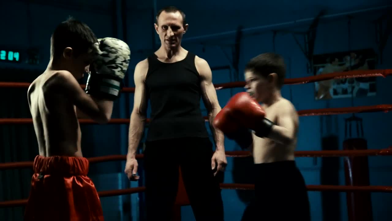 Stock Video Kids Training Boxing In The Gym Animated Wallpaper
