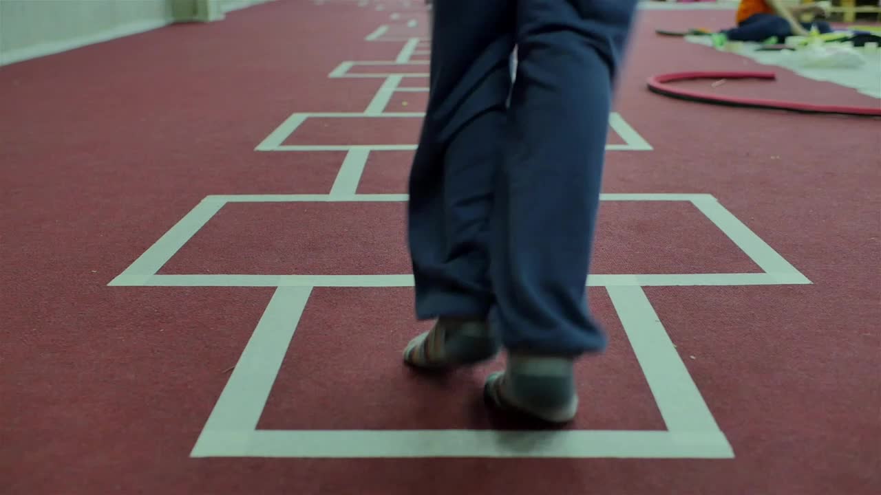 Stock Video Kids Playing Hopscotch Animated Wallpaper