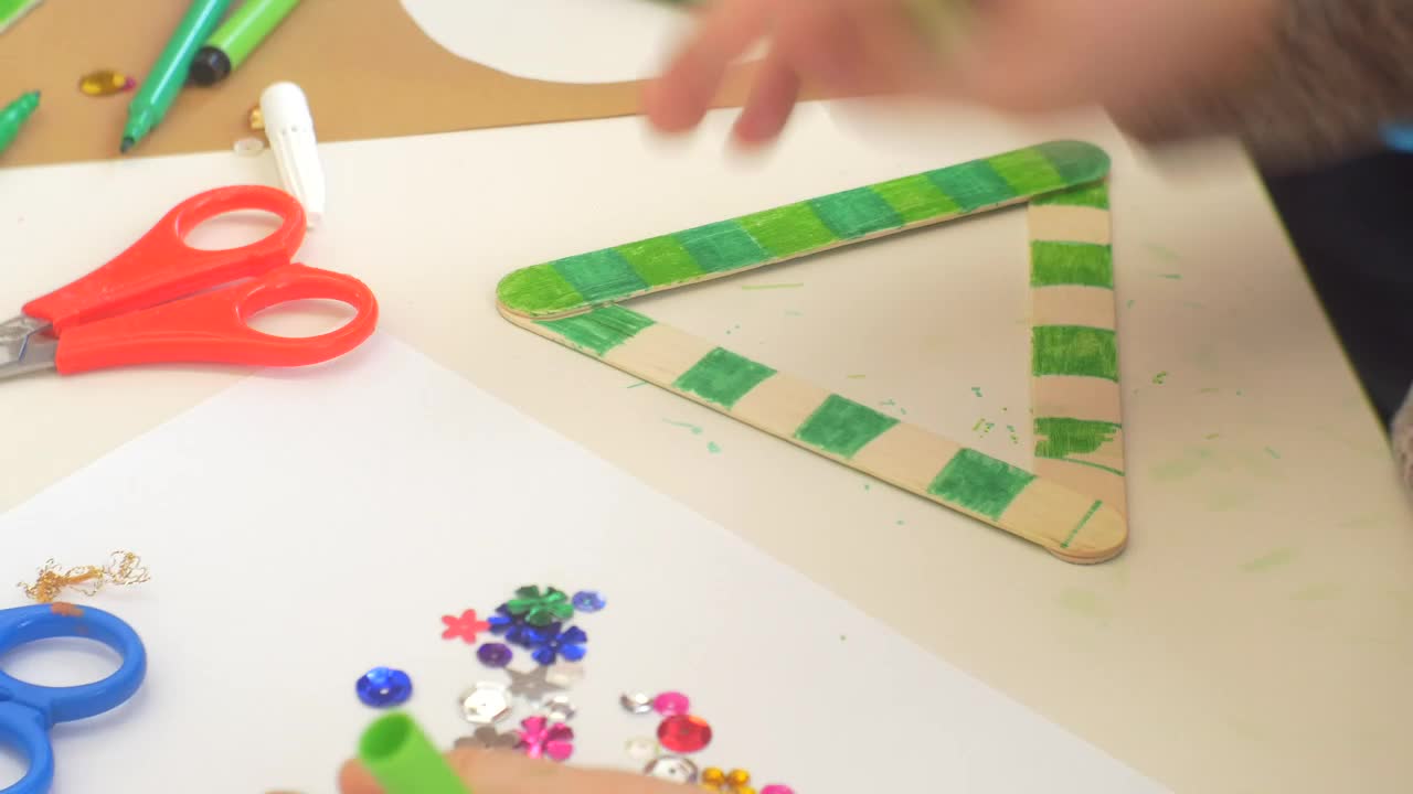 Stock Video Kid Doing Crafts At School Animated Wallpaper