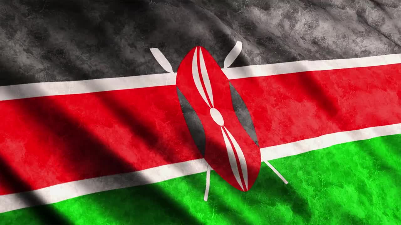 Stock Video Kenya Faded Flag Waving Animated Wallpaper
