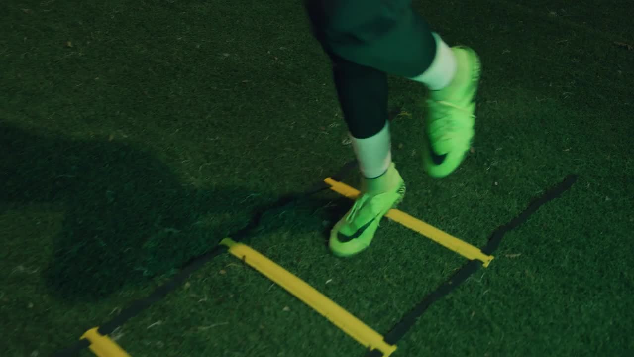 Stock Video Jumps Of A Football Player In A Training Animated Wallpaper