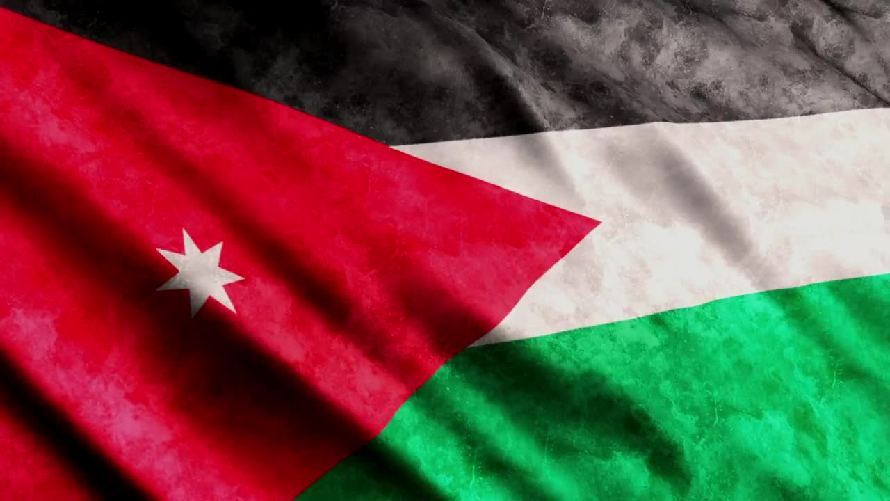 Stock Video Jordan Flag Waving D Rendering Animated Wallpaper