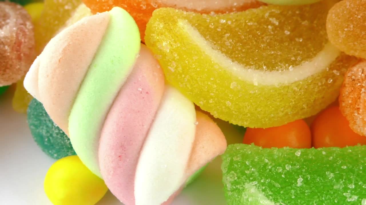 Stock Video Jelly Sweets Macro Shot Animated Wallpaper