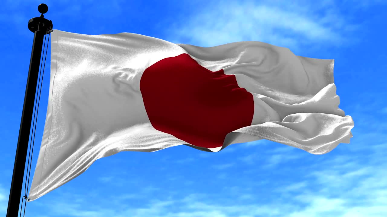 Stock Video Japan Flag Waves Gently In The Wind Animated Wallpaper