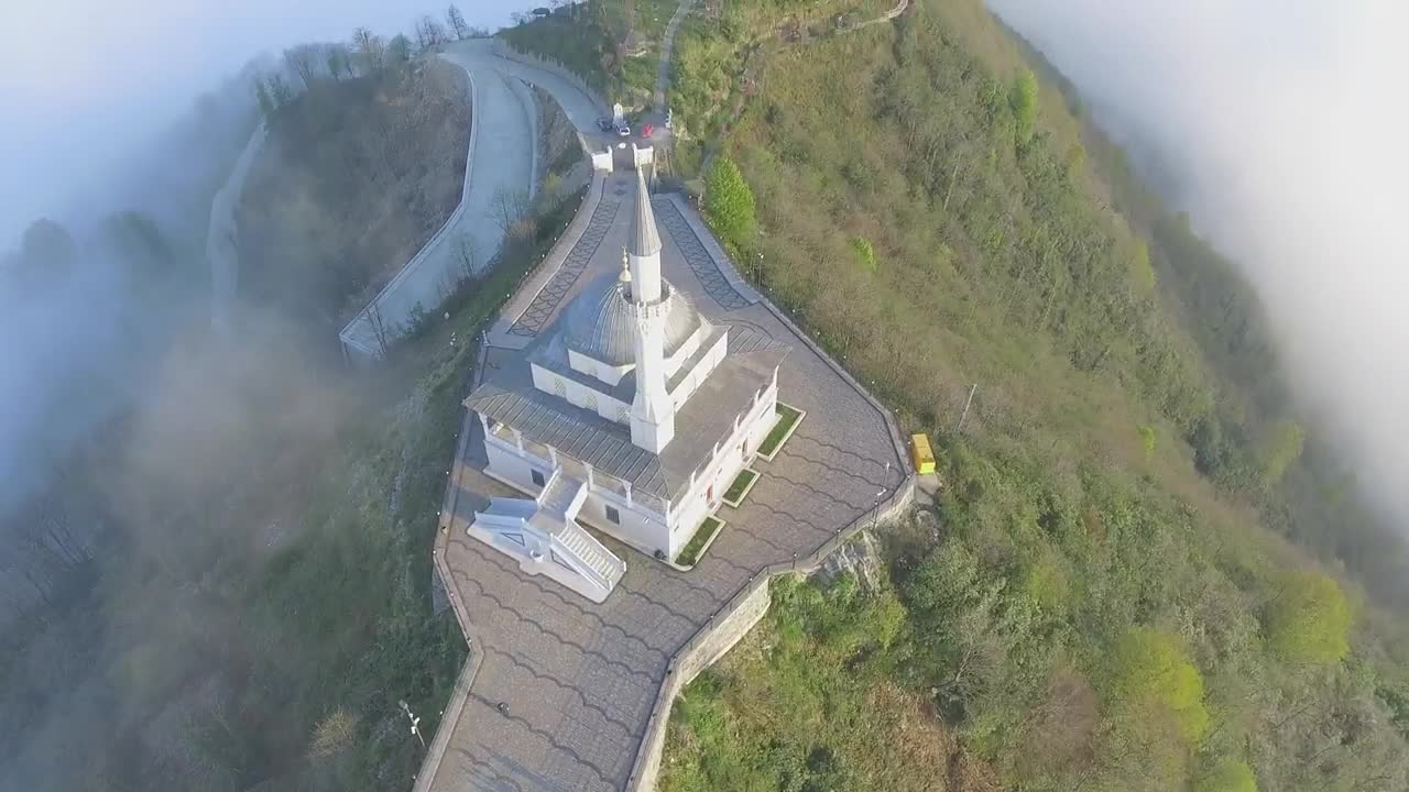 Stock Video Islamic Building In The Top Of A Mountain Animated Wallpaper