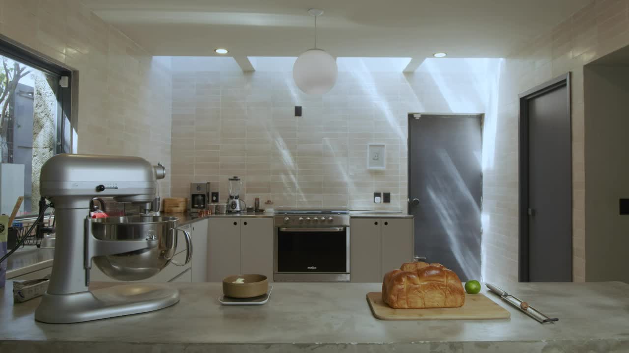 Stock Video Interior View Of A Spacious Modern Kitchen Animated Wallpaper