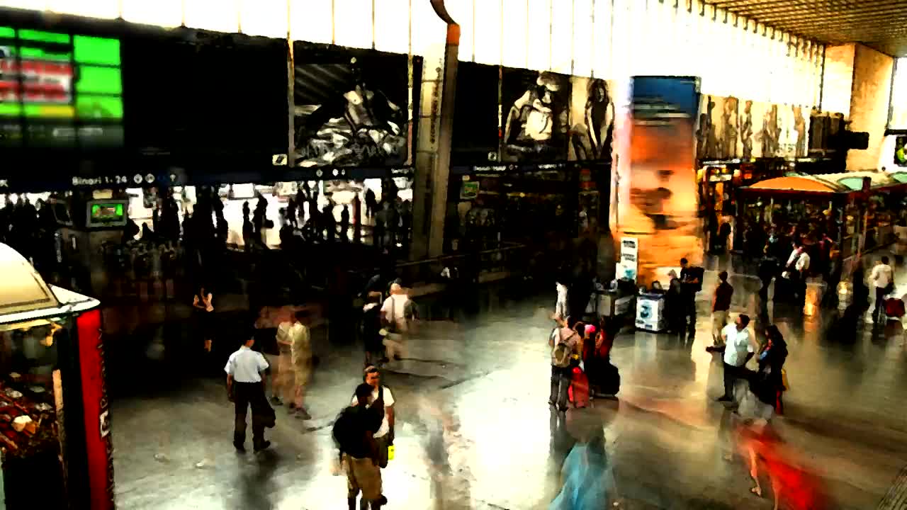 Stock Video Interior Of The Train Station Animated Wallpaper