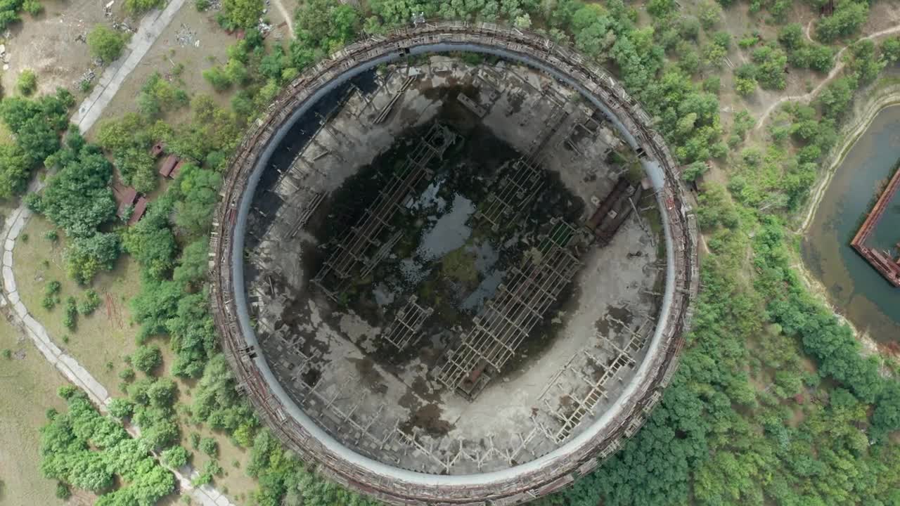 Stock Video Inside An Abandoned Cooling Tower Animated Wallpaper