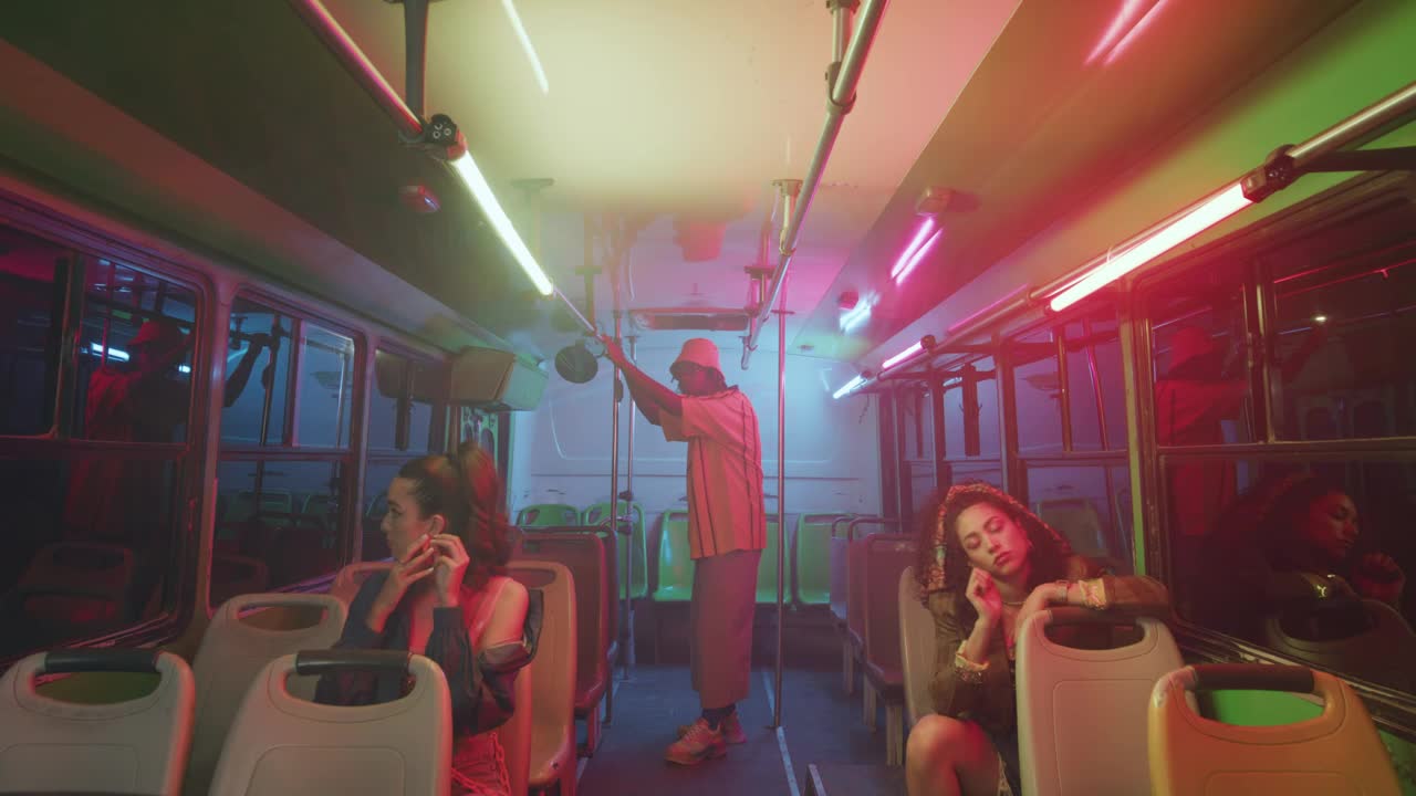 Stock Video Inside A Bus With A Few People Animated Wallpaper