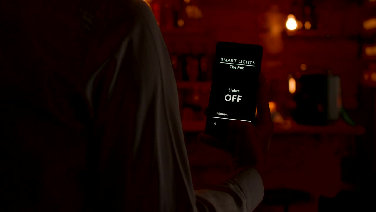 Stock Video Innovative Smart Home App Turns Lights On And Off Animated Wallpaper