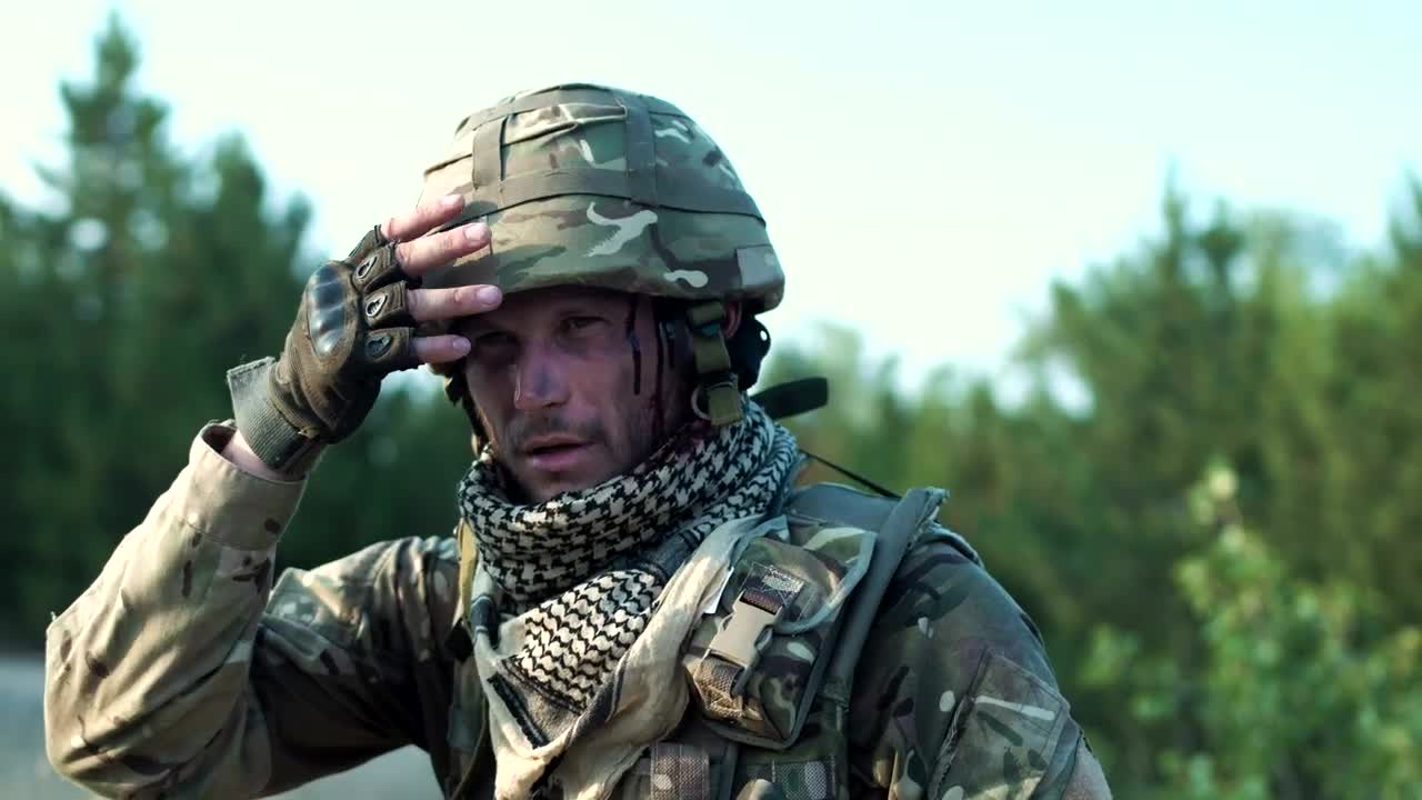 Stock Video Injured Soldier In The Sunlight Animated Wallpaper