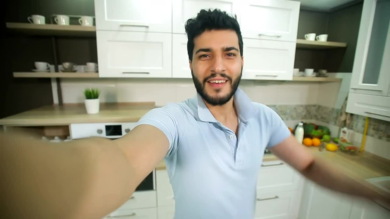 Stock Video Influencer Waves Hello To Subscribers On Webcam Animated Wallpaper