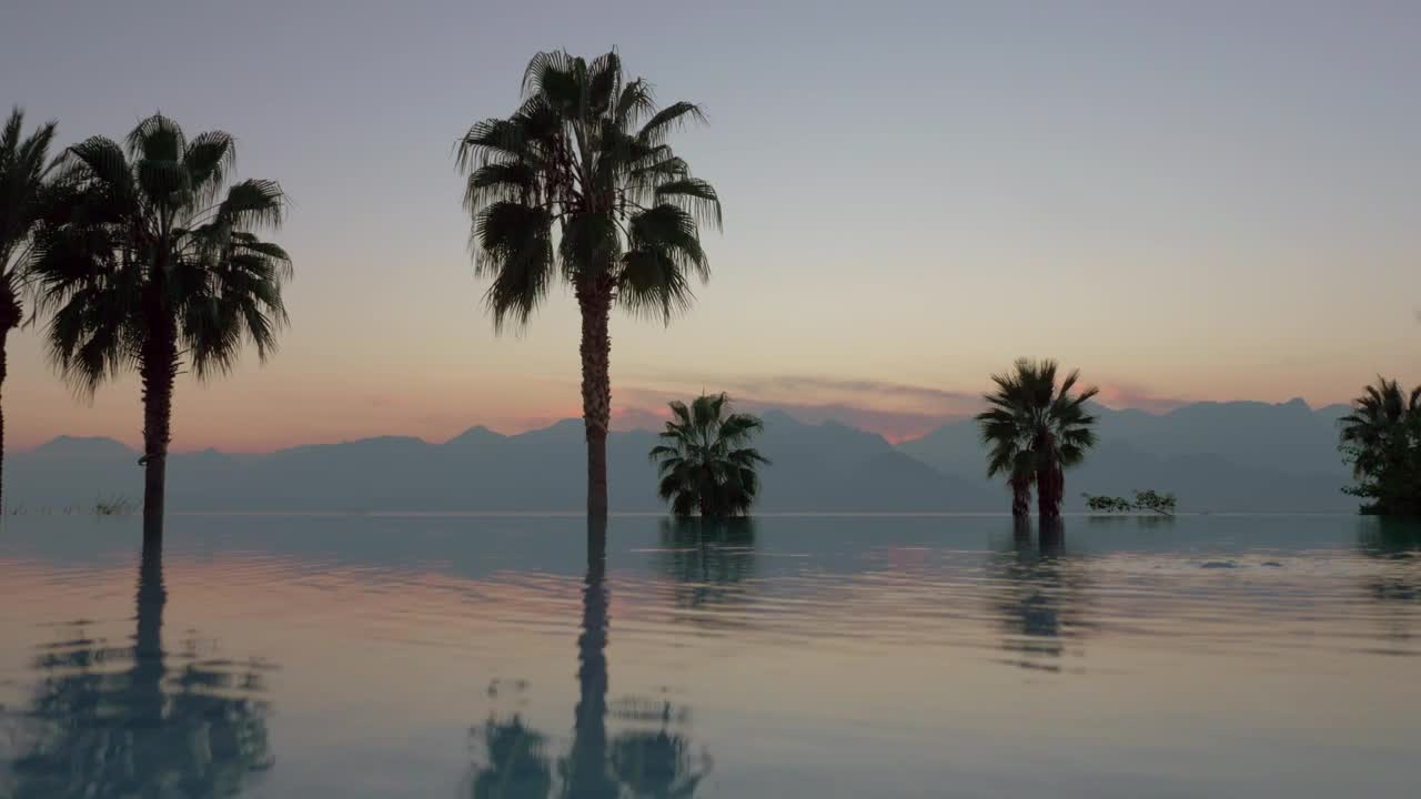 Stock Video Infinity Pool At Dusk Animated Wallpaper