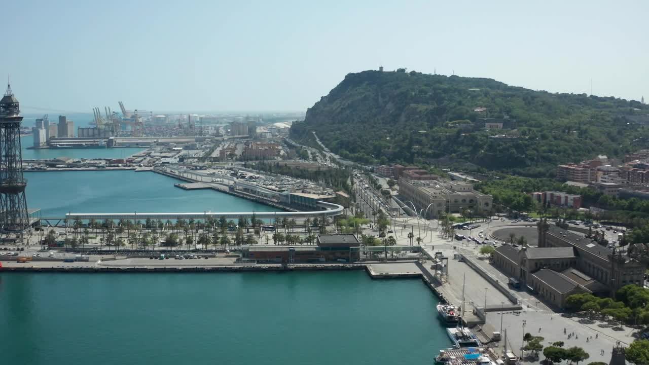 Stock Video Industrial Port In Barcelona Animated Wallpaper