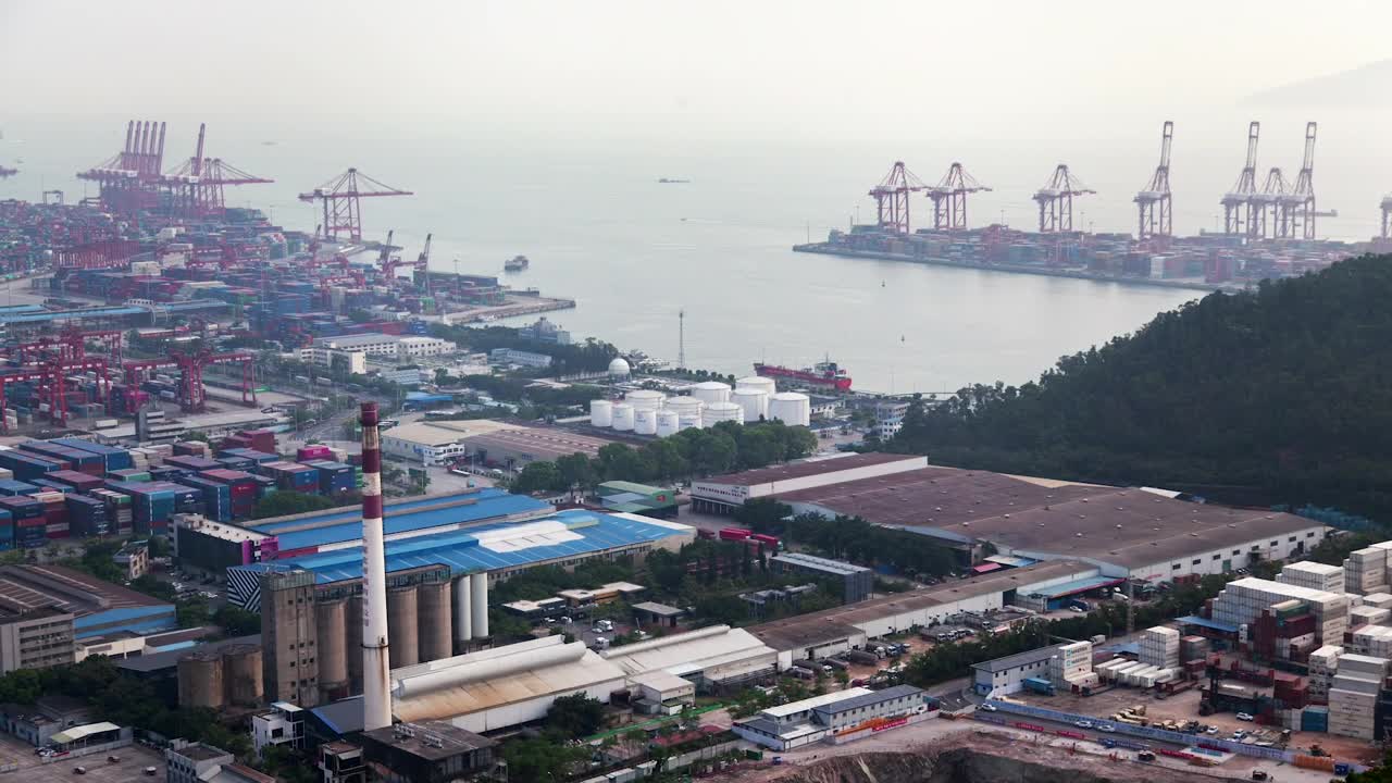 Stock Video Industrial Landscape Of Trading Port In Shenzhen Animated Wallpaper