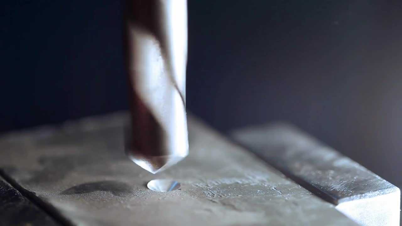 Stock Video Industrial Drill Drilling Metal Animated Wallpaper