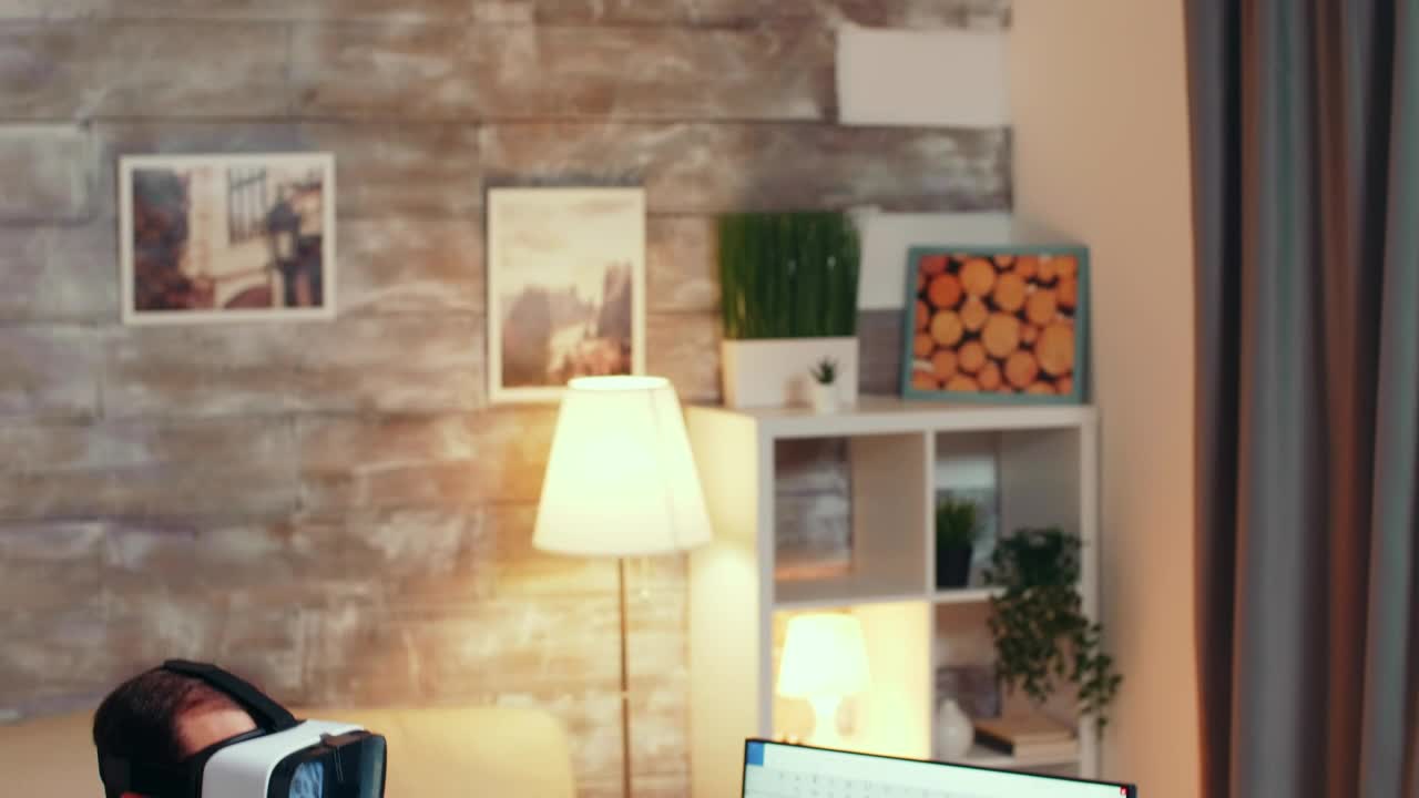 Stock Video Industrial Designer Working With Vr Glasses Animated Wallpaper