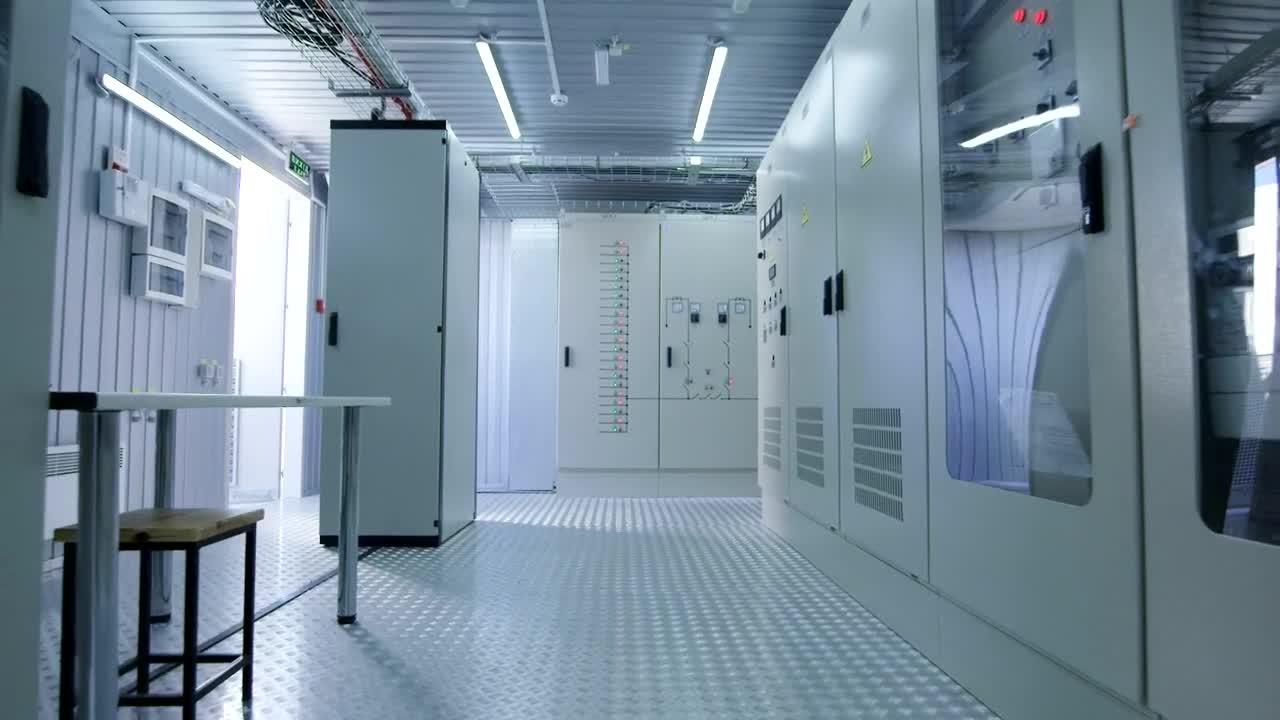 Stock Video Industrial Corridor With Machines Animated Wallpaper