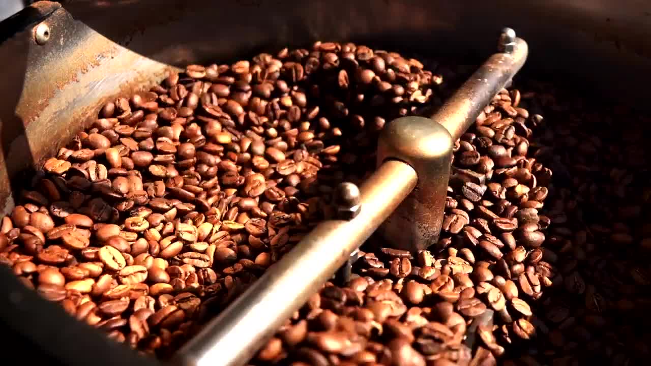 Stock Video Industrial Coffee Roaster Animated Wallpaper