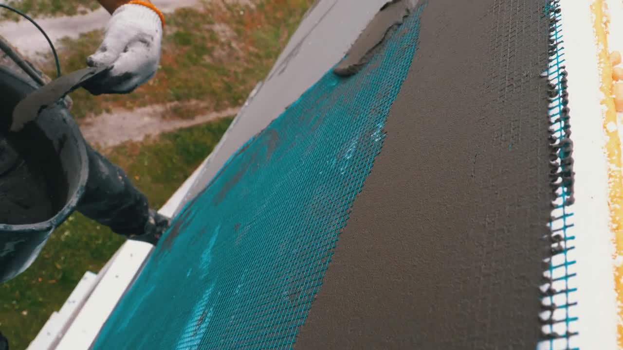 Stock Video Industrial Climber Working On A Building Animated Wallpaper