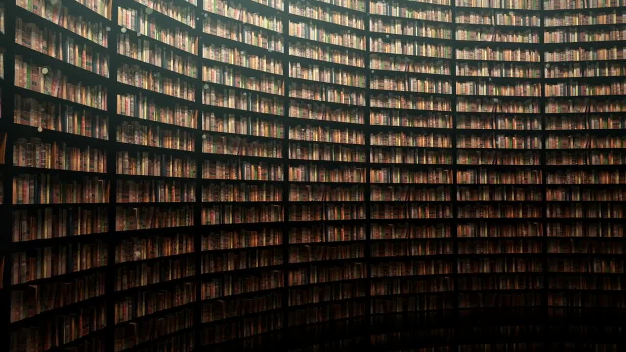 Stock Video Immense Walls Full Of Books Animated Wallpaper