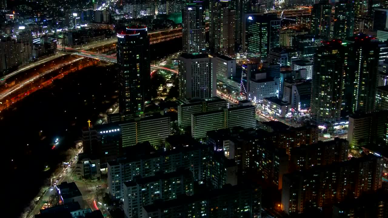 Stock Video Immense City Lit Up At Night Animated Wallpaper