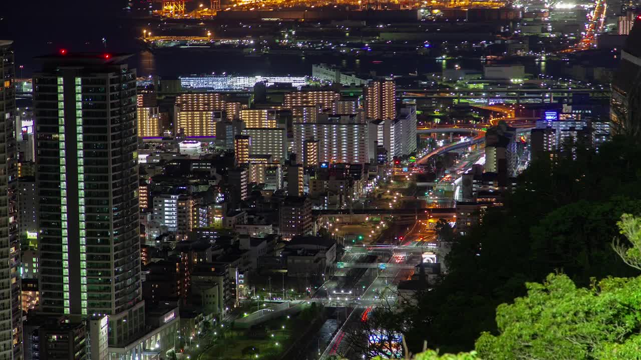 Stock Video Illuminated City With Fast Traffic At Night Animated Wallpaper
