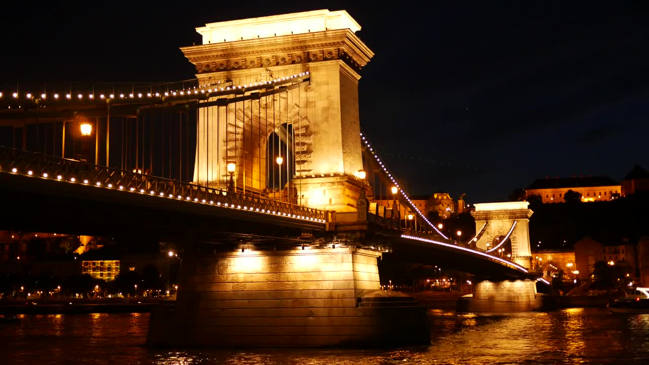 Stock Video Illuminated Bridge At Night Animated Wallpaper