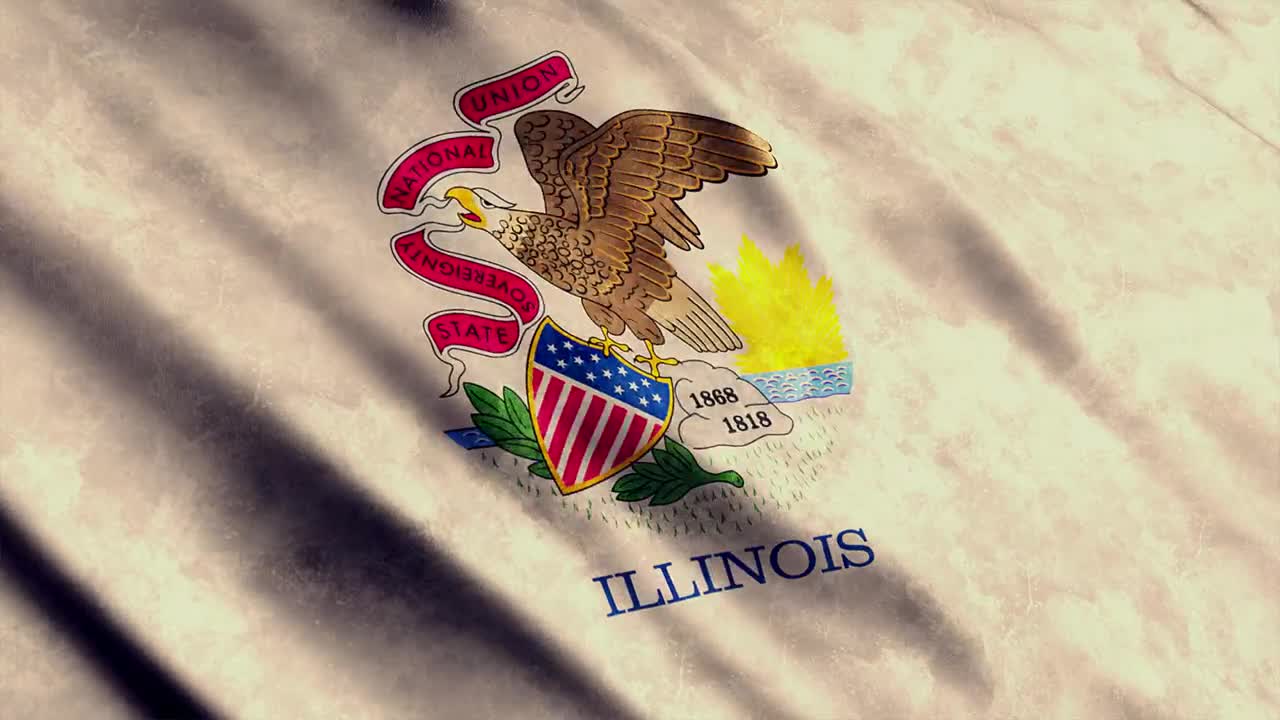 Stock Video Illinois State Flag In Usa Animated Wallpaper