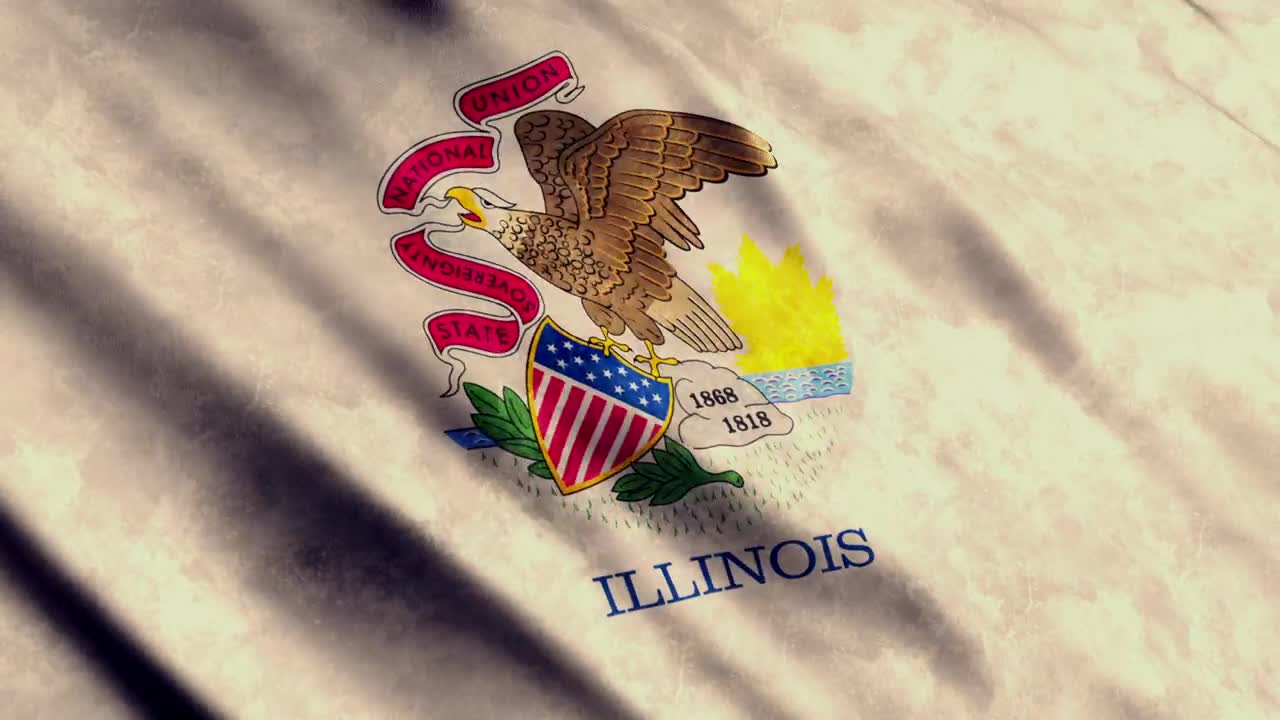 Stock Video Illinois Faded Flag Usa State Animated Wallpaper