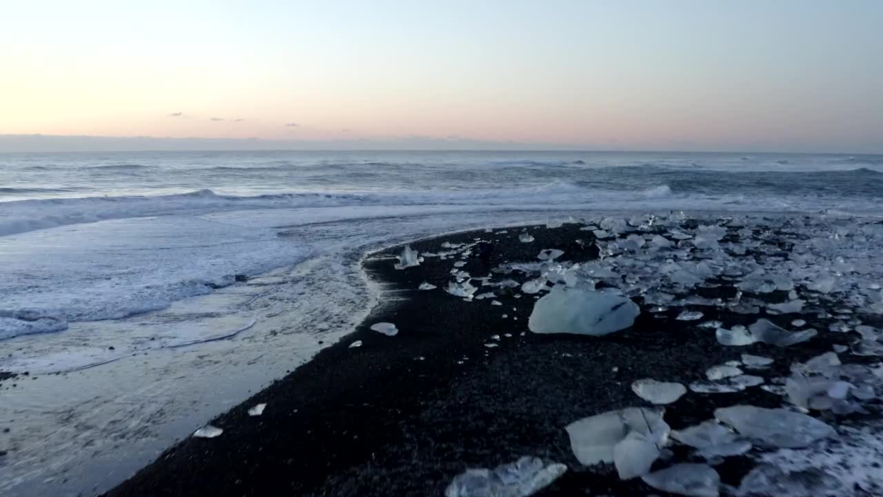 Stock Video Ice Blocks On The Seashore Animated Wallpaper
