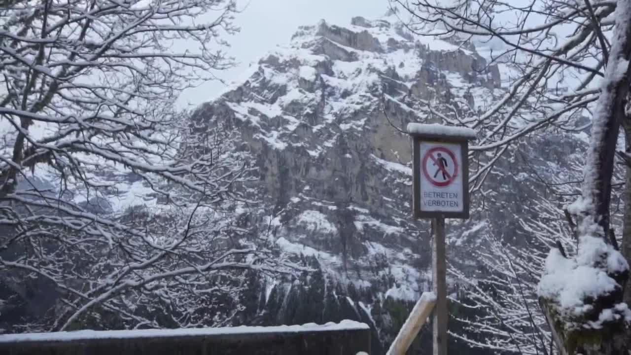 Stock Video Ice And Snow Covered Fence In The Mountains Animated Wallpaper