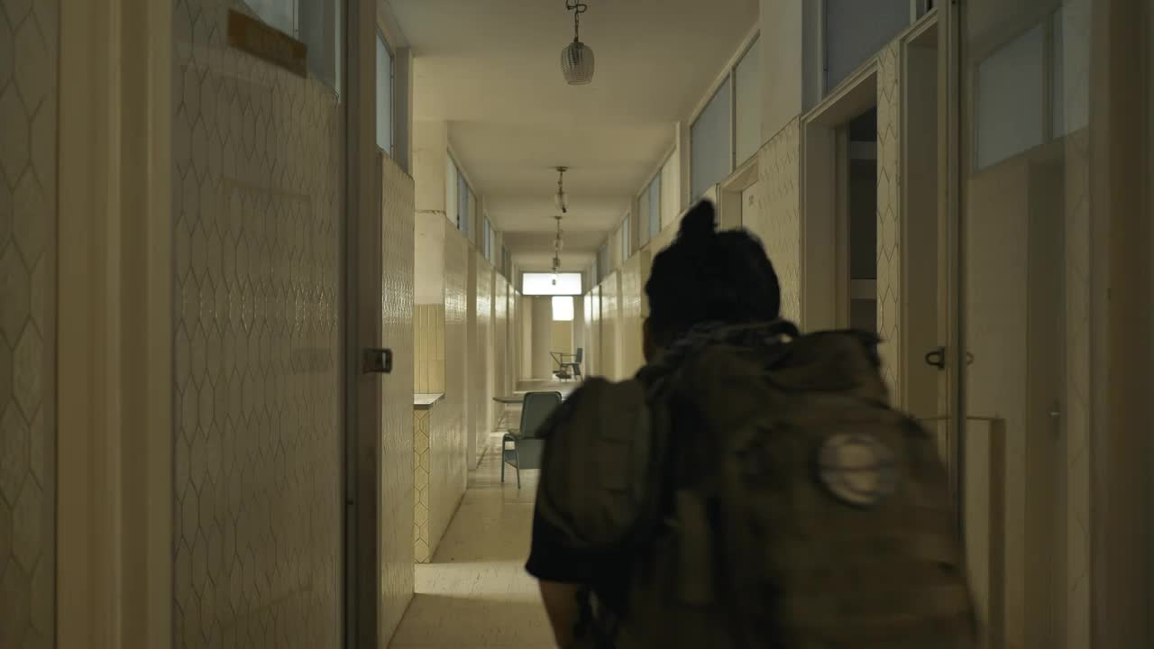 Stock Video Hunter Of Zoombies In An Abandoned Hospital Animated Wallpaper