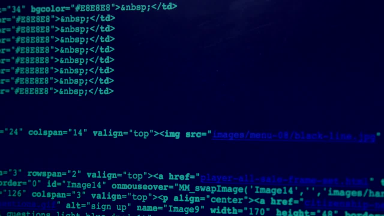 Stock Video Html Scrolling On A Blue Screen Animated Wallpaper