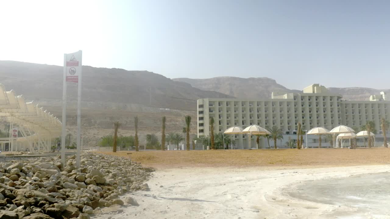 Stock Video Hotel On The Coast Of The Dead Sea Animated Wallpaper