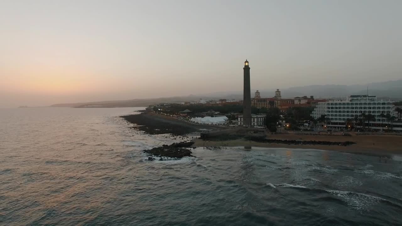 Stock Video Hotel On The Coast During Sunset Animated Wallpaper